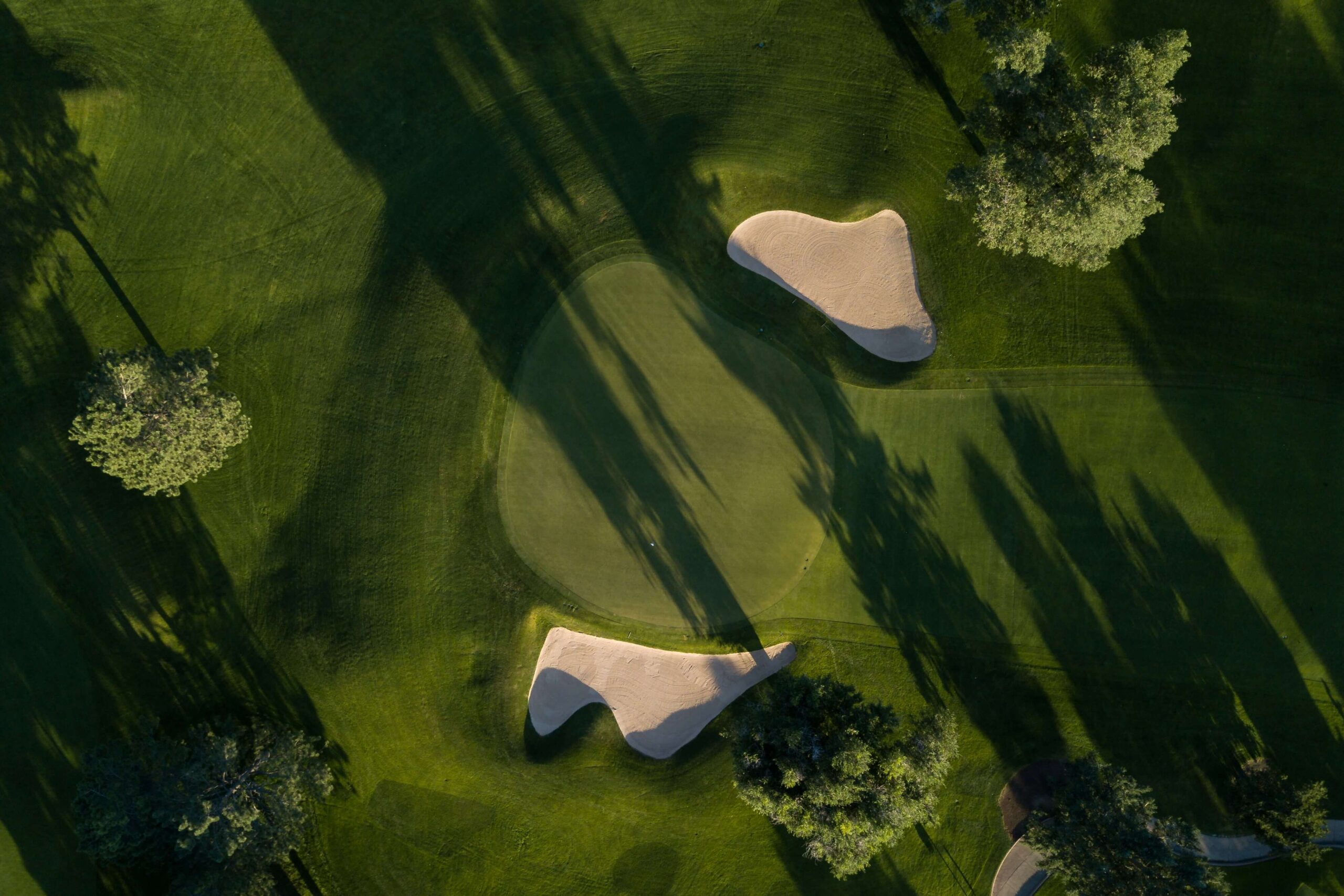 Aerial view of golf course Aerial view of golf course